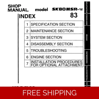 KOBELCO SK80MSR-1E & SK80CS-1E EXCAVATOR WORKSHOP MANUAL KOBELCO SK80MSR-1E & SK80CS-1E EXCAVATOR WORKSHOP MANUAL
